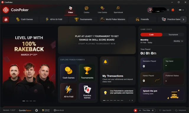 Главная страница CoinPoker